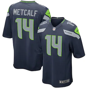 mens seattle seahawks dk metcalf nike college navy game pla